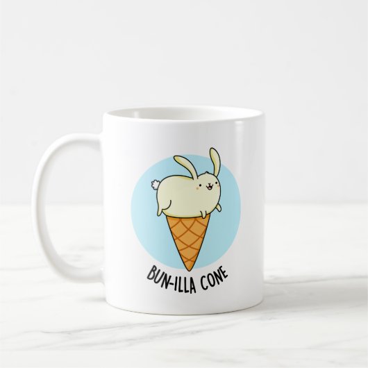 Bunnilla Cone Funny Bunny Vanilla Ice Cream Pun Koffiemok (Links)