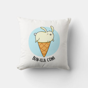 Bunnilla Cone Funny Bunny Vanilla Ice Cream Pun Kussen