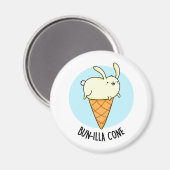 Bunnilla Cone Funny Bunny Vanilla Ice Cream Pun Magneet (Voorkant / Achterkant)