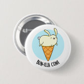 Bunnilla Cone Funny Bunny Vanilla Ice Cream Pun Ronde Button 5,7 Cm (Voorkant /achterkant)