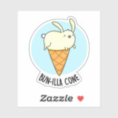 Bunnilla Cone Funny Bunny Vanilla Ice Cream Pun Sticker (Vel)