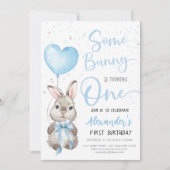 Bunny 1st Birthday Boy Kaart (Voorkant)