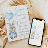 Bunny 1st Birthday Boy Kaart