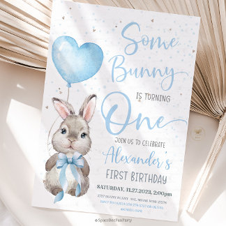 Bunny 1st Birthday Boy Kaart