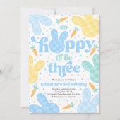 Bunny 3rd Verjaardag Party Spring Boy Bunny Verjaa Kaart (Voorkant)