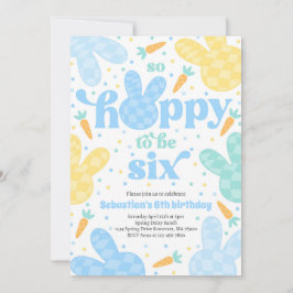 Bunny 6e Verjaardagsfeest Spring Boy Bunny Verjaar Kaart