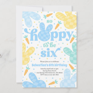 Bunny 6e Verjaardagsfeest Spring Boy Bunny Verjaar Kaart