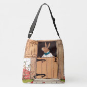 Bunny aan de deur print crossbody tas (Achterkant)