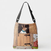 Bunny aan de deur print crossbody tas (Voorkant)