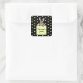 bunny-aankondiging vierkante sticker (Tas)
