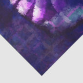 Bunny Abstract Konijn Blauw Paarse Bloemen Decoupa Tissuepapier (Detail)