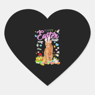 Bunny Abyssinien Kat Gelukkig Pasen Hart Sticker