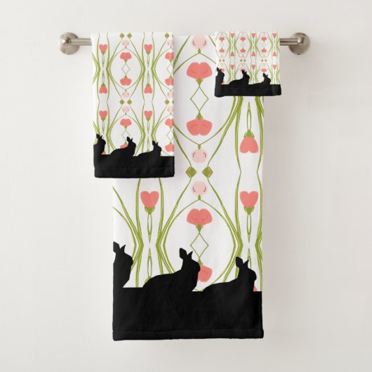 Bunny Accented Decorative Spring Bad Handdoek (Insitu)