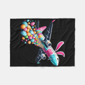 Bunny Airplane Easter Egg Mannen Kinder Jongens Ea Fleece Deken (Voorkant (Horizontaal))