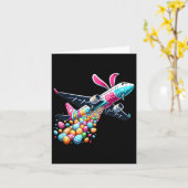 Bunny Airplane Easter Egg Mannen Kinder Jongens Ea Kaart (Gele Bloem)
