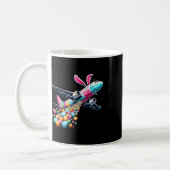 Bunny Airplane Easter Egg Mannen Kinder Jongens Ea Koffiemok (Links)