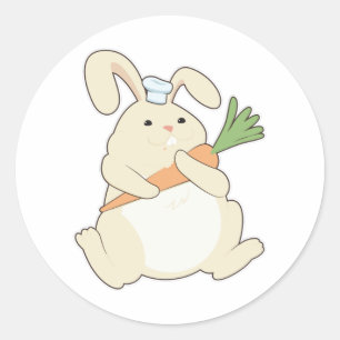 Bunny als Cook met wortel Ronde Sticker