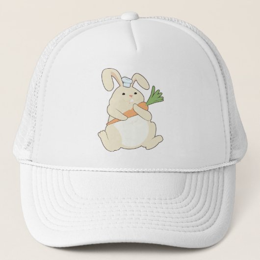Bunny als Cook met wortel Trucker Pet (Voorkant)