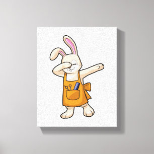 Bunny als Hairdresser met Comb & Scissors Canvas Afdruk