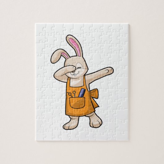 Bunny als Hairdresser met Comb & Scissors Legpuzzel (Verticaal)