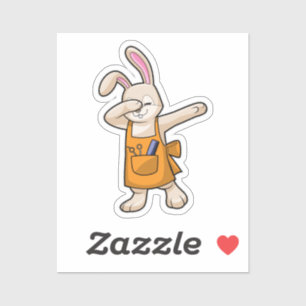 Bunny als Hairdresser met Comb & Scissors Sticker