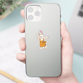 Bunny als Hairdresser met Comb & Scissors Sticker (Telefoon)