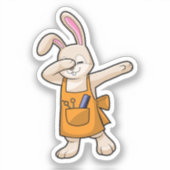 Bunny als Hairdresser met Comb & Scissors Sticker (Voorkant)