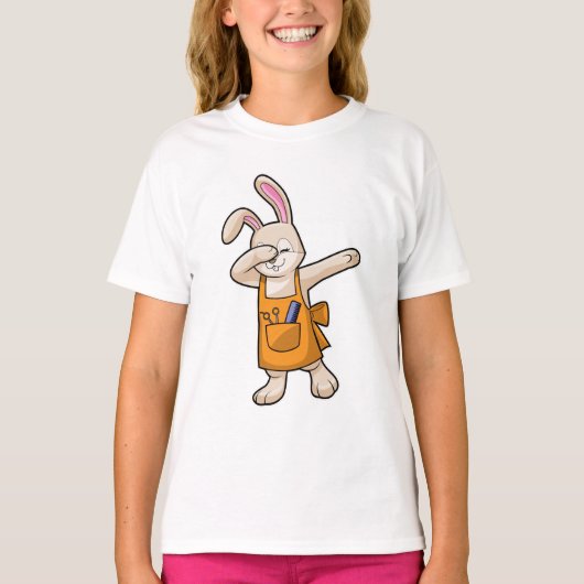 Bunny als Hairdresser met Comb & Scissors T-shirt (Voorkant)