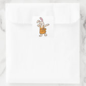 Bunny als Hairdresser met Comb & Scissors Vierkante Sticker (Tas)