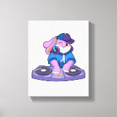 Bunny als muzikant met mixer canvas afdruk (Voorkant)