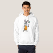 Bunny als Schilder met de borstel van de Verf Hoodie (Voorkant volledig)