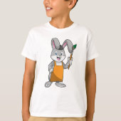 Bunny als Schilder met de borstel van de Verf T-shirt (Voorkant)