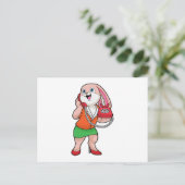 Bunny als secretaresse met telefoon briefkaart (Staand voorkant)