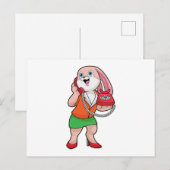 Bunny als secretaresse met telefoon briefkaart (Voorkant / Achterkant)