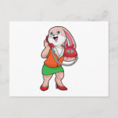 Bunny als secretaresse met telefoon briefkaart (Voorkant)