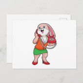 Bunny als secretaris met telefoon briefkaart (Voorkant / Achterkant)