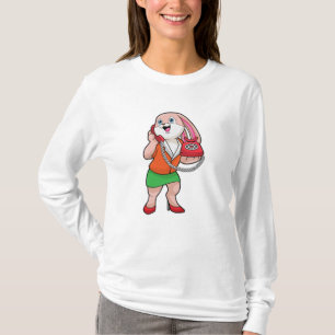 Bunny als secretaris met telefoon t-shirt