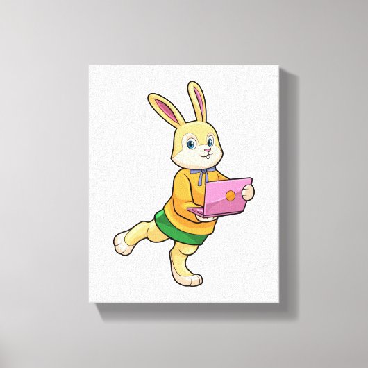 Bunny als secretaris van Laptop Canvas Afdruk (Voorkant)