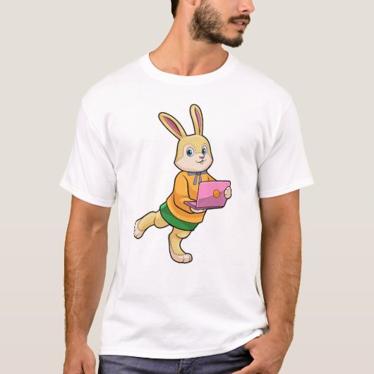 Bunny als secretaris van Laptop T-shirt (Voorkant)