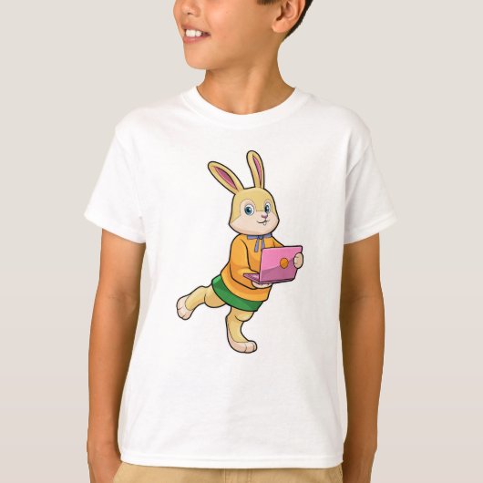 Bunny als secretaris van Laptop T-shirt (Voorkant)