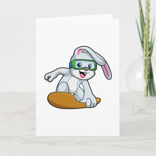 Bunny als Snowboarder met Snowboard Kaart (Voorkant)
