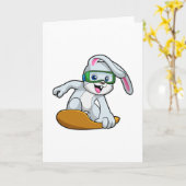 Bunny als Snowboarder met Snowboard Kaart (Gele Bloem)