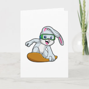 Bunny als Snowboarder met Snowboard Kaart