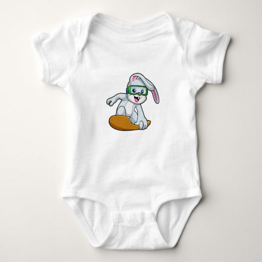 Bunny als Snowboarder met Snowboard Romper (Voorkant)