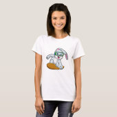 Bunny als Snowboarder met Snowboard T-shirt (Voorkant volledig)