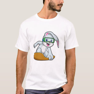 Bunny als Snowboarder met Snowboard T-shirt