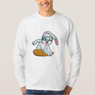 Bunny als Snowboarder met Snowboard T-shirt