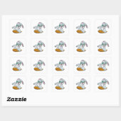 Bunny als Snowboarder met Snowboard Vierkante Sticker (Vel)