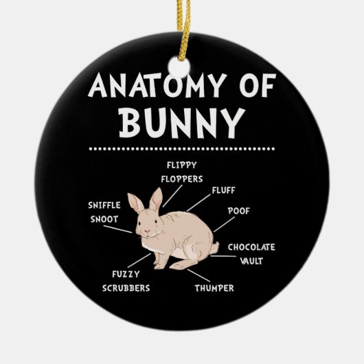 Bunny Anatomy Rabbit Lover Bunny Mam Keramisch Ornament (Voorkant)