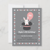 Bunny and Balloon Kinder Magic Th-Birthday Party Kaart (Voorkant)